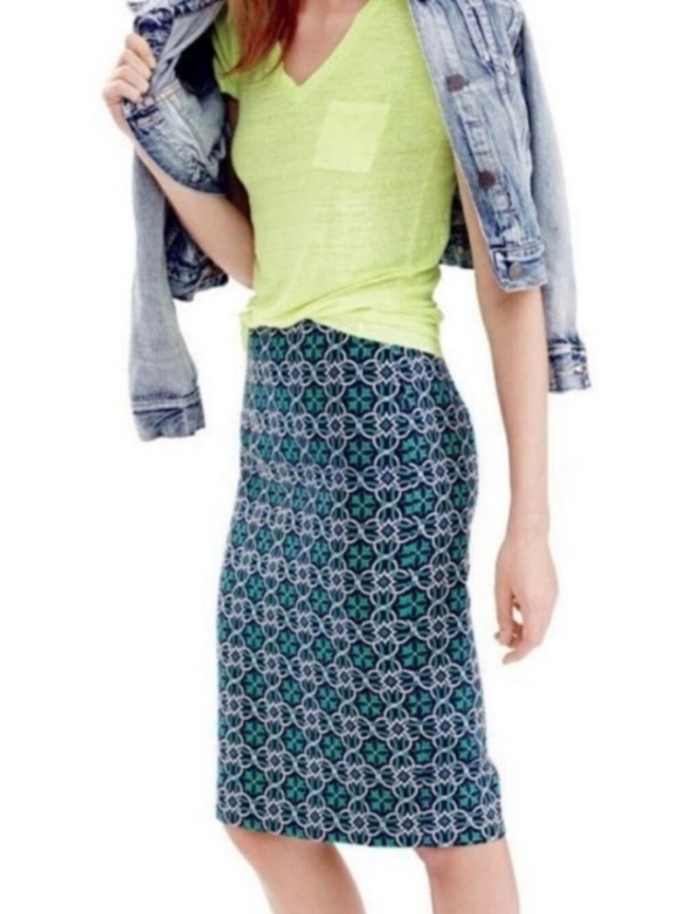 J. Crew Lattice Medallion Celtic Link Pencil Skirt, 6